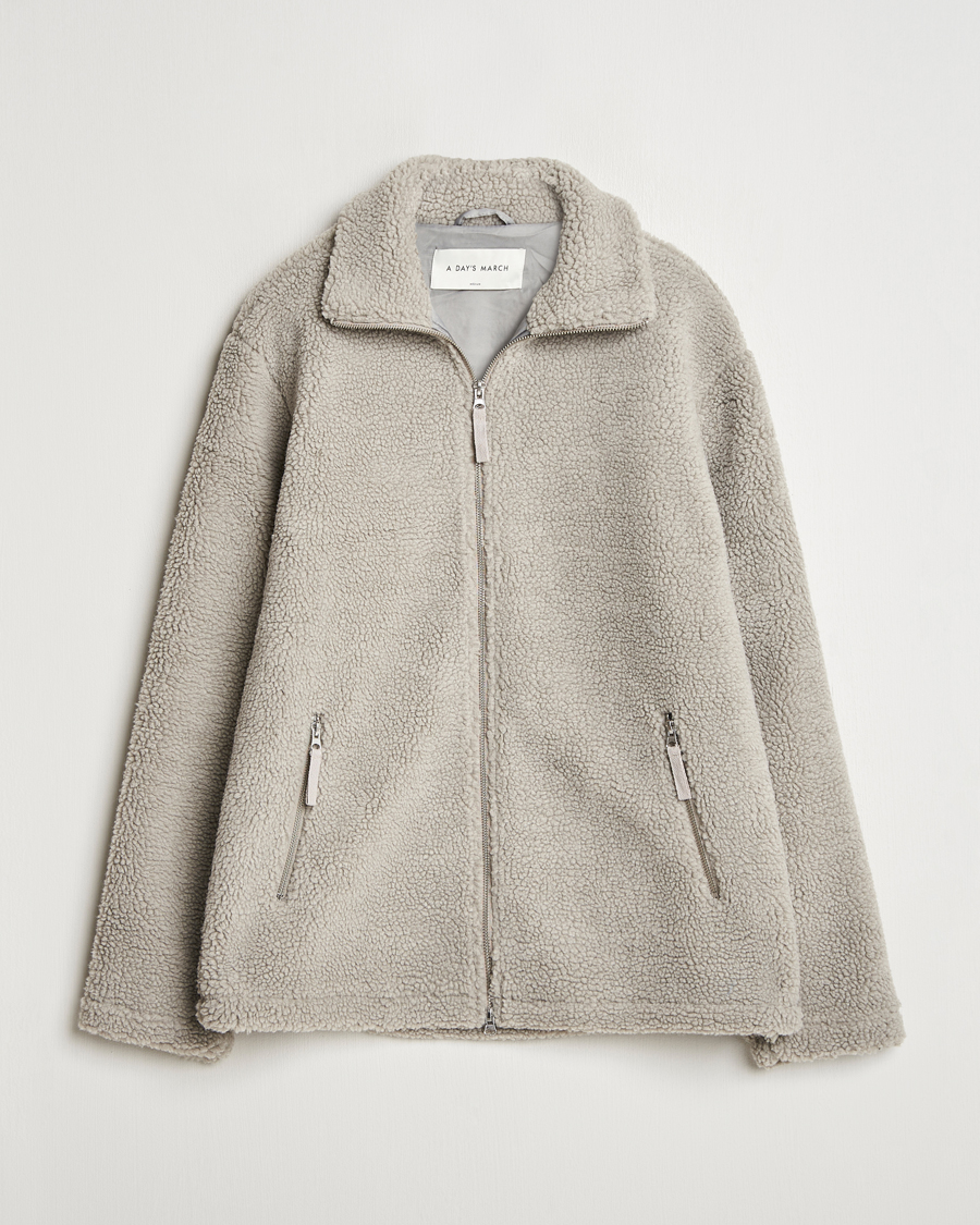 Homme | Pulls Et Tricots | A Day's March | Acton Pile Fleece Jacket Grey