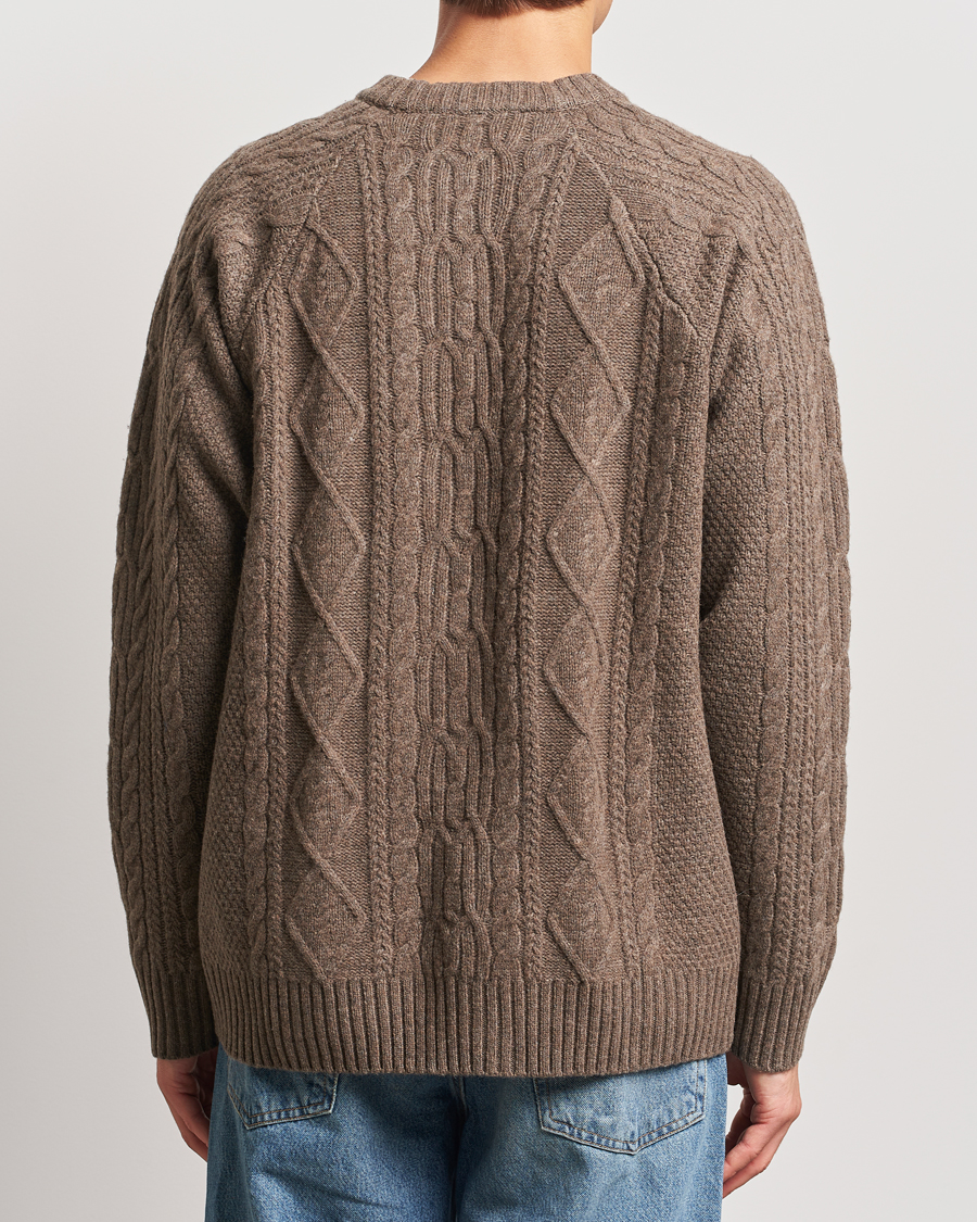 Homme | Pulls Et Tricots | A Day's March | Atlas Aran Knit Lambswool Sweater Dark Taupe