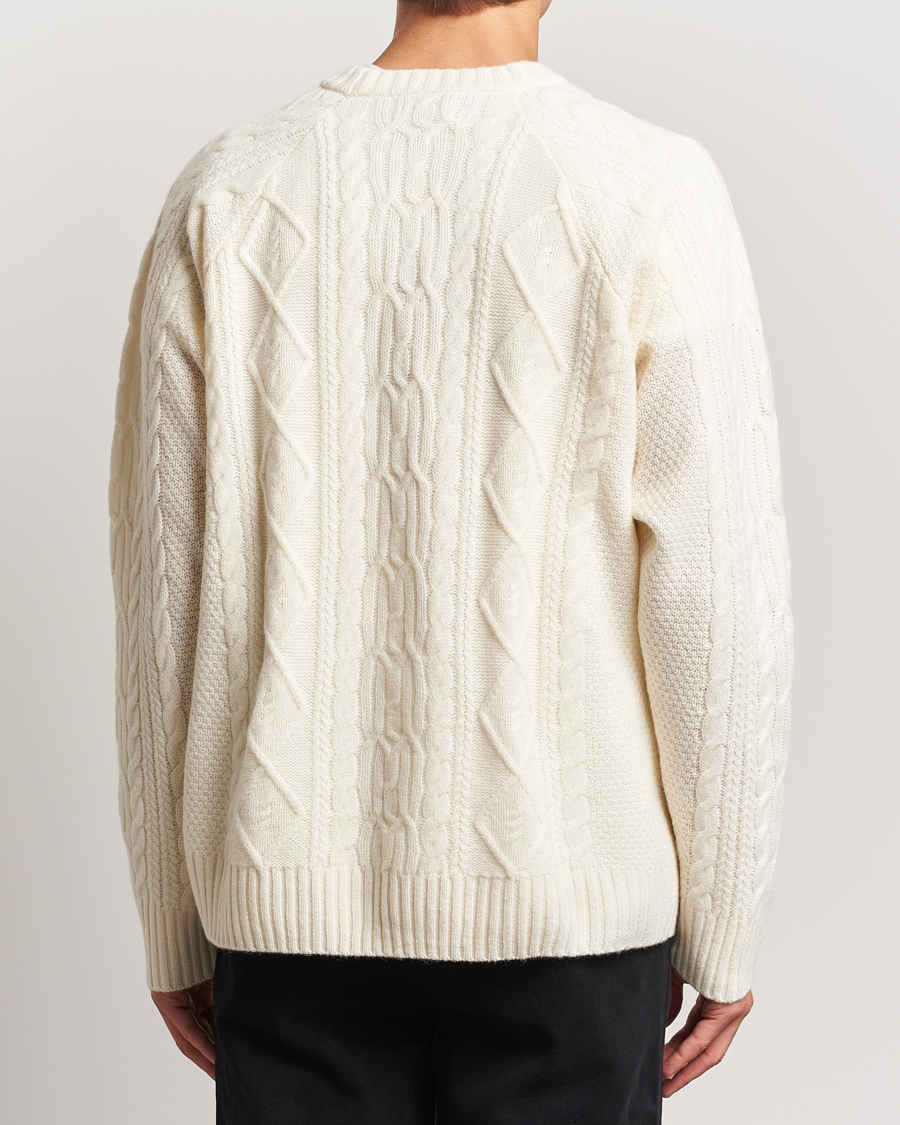 Homme | Pulls Et Tricots | A Day's March | Atlas Aran Knit Lambswool Sweater Off White