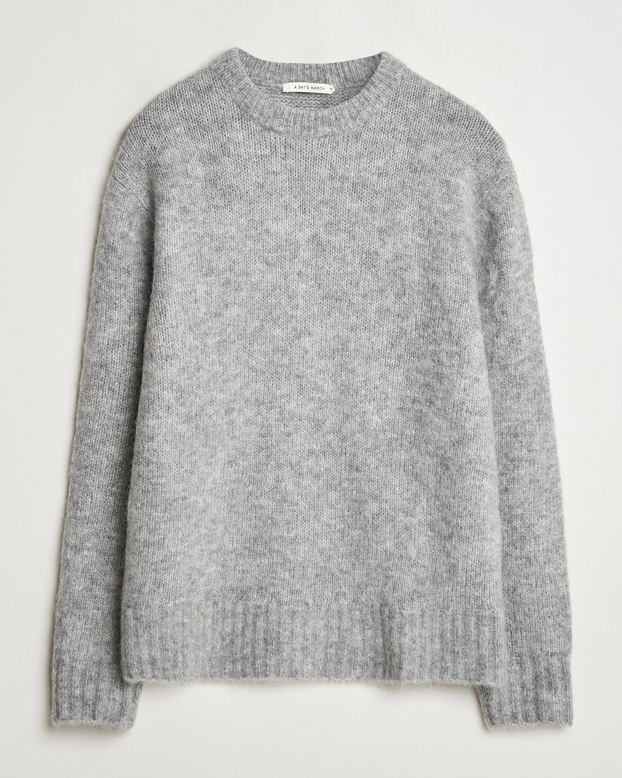 Homme | Pulls Et Tricots | A Day's March | Tietar Mohair Sweater Grey Melange