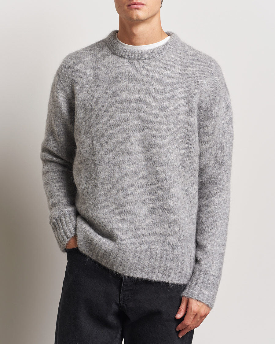 Homme | Pulls Et Tricots | A Day's March | Tietar Mohair Sweater Grey Melange