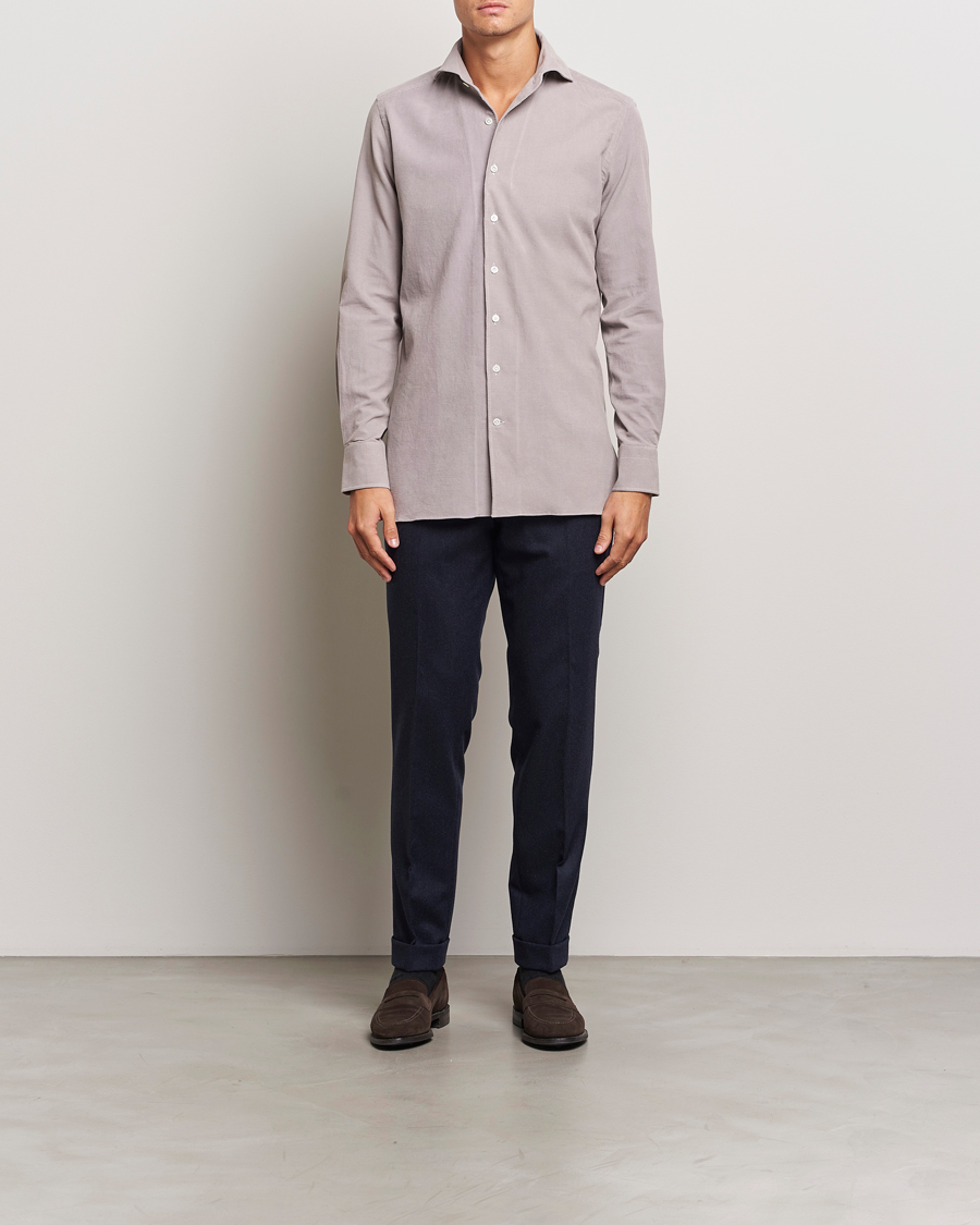Homme | Chemises | 100Hands | Japan Corduroy Shirt Aubergine