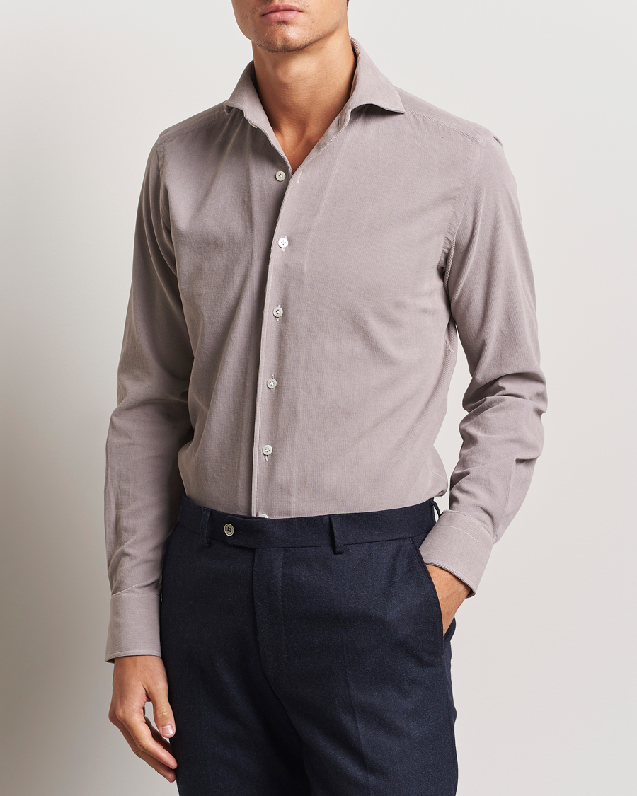 Homme | Chemises | 100Hands | Japan Corduroy Shirt Aubergine