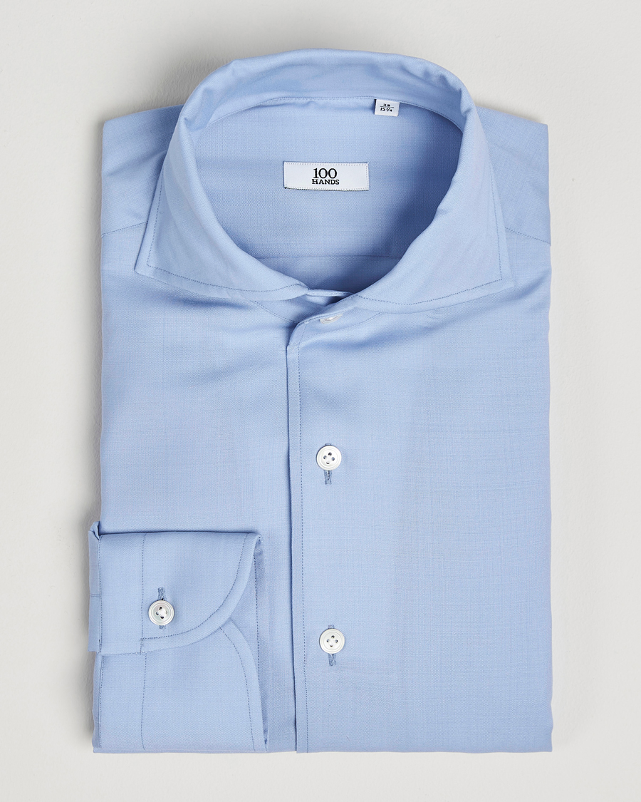 Homme | Chemises | 100Hands | Full Spread Wool Shirt Light Blue