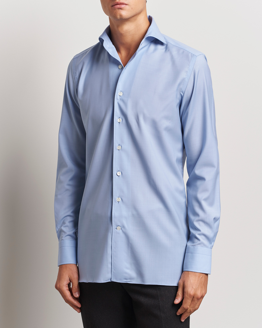 Homme | Chemises | 100Hands | Full Spread Wool Shirt Light Blue