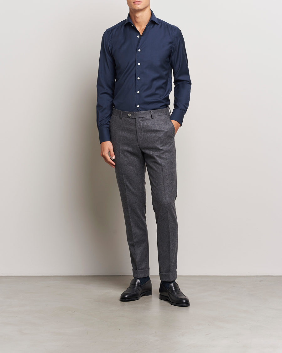 Homme | Chemises | 100Hands | Full Spread Wool Shirt Navy