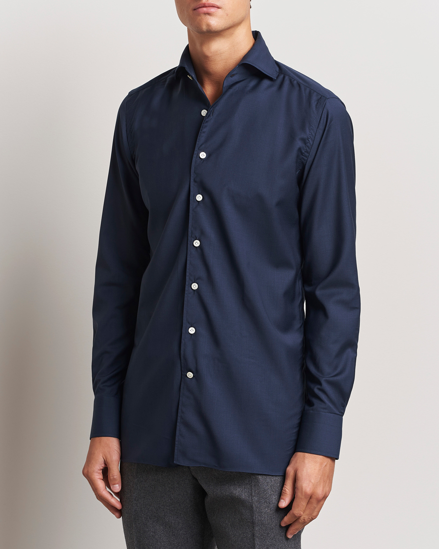Homme | Chemises | 100Hands | Full Spread Wool Shirt Navy