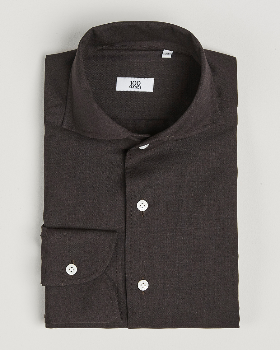 Homme | Chemises | 100Hands | Full Spread Wool Shirt Brown