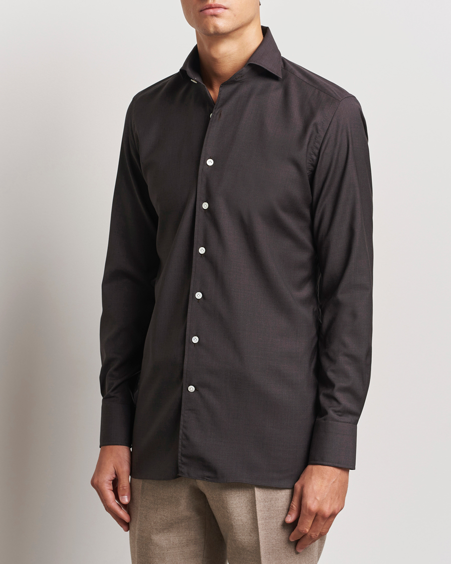 Homme | Chemises | 100Hands | Full Spread Wool Shirt Brown
