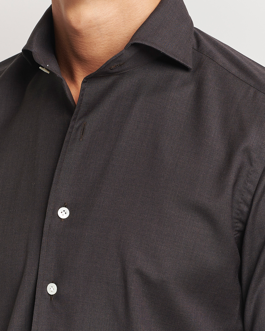 Homme | Chemises | 100Hands | Full Spread Wool Shirt Brown