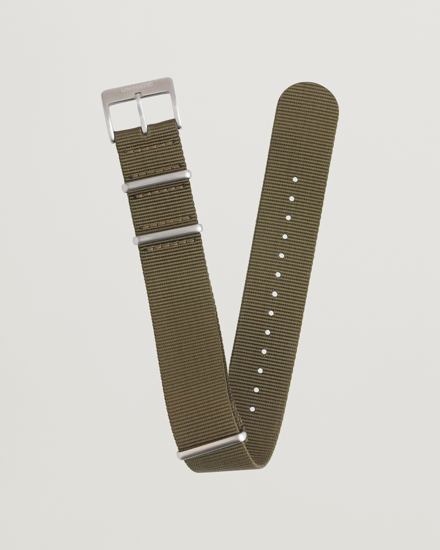 Homme | Bracelets De Montres | UNIMATIC | Nylon Nato Steel 22mm Strap Olive