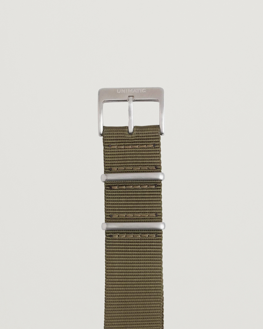 Homme | Bracelets De Montres | UNIMATIC | Nylon Nato Steel 22mm Strap Olive