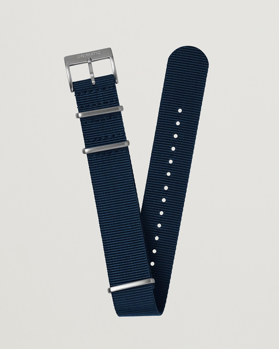 Homme | Bracelets De Montres | UNIMATIC | Nylon Nato Steel 22mm Strap Vintage Navy