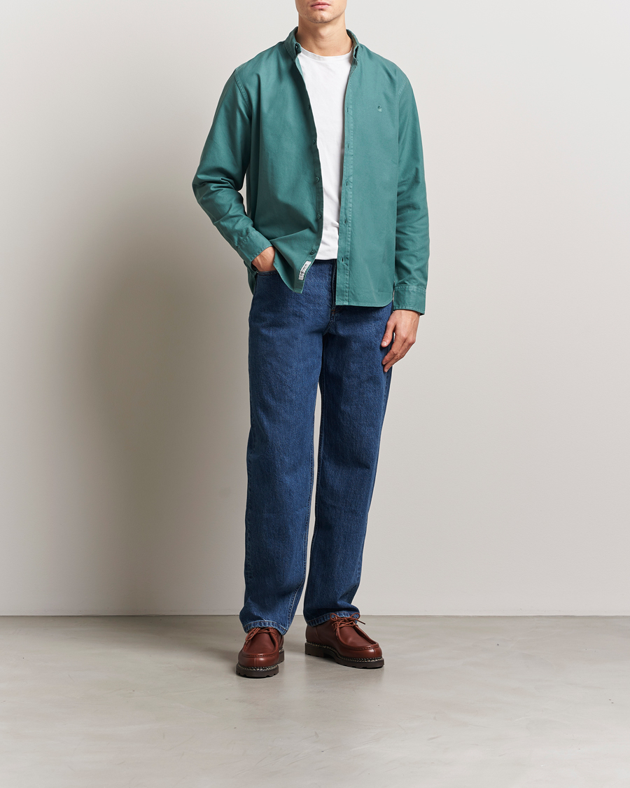 Homme | Chemises | Carhartt WIP | Bolton Cotton Oxford Shirt Silver Pine