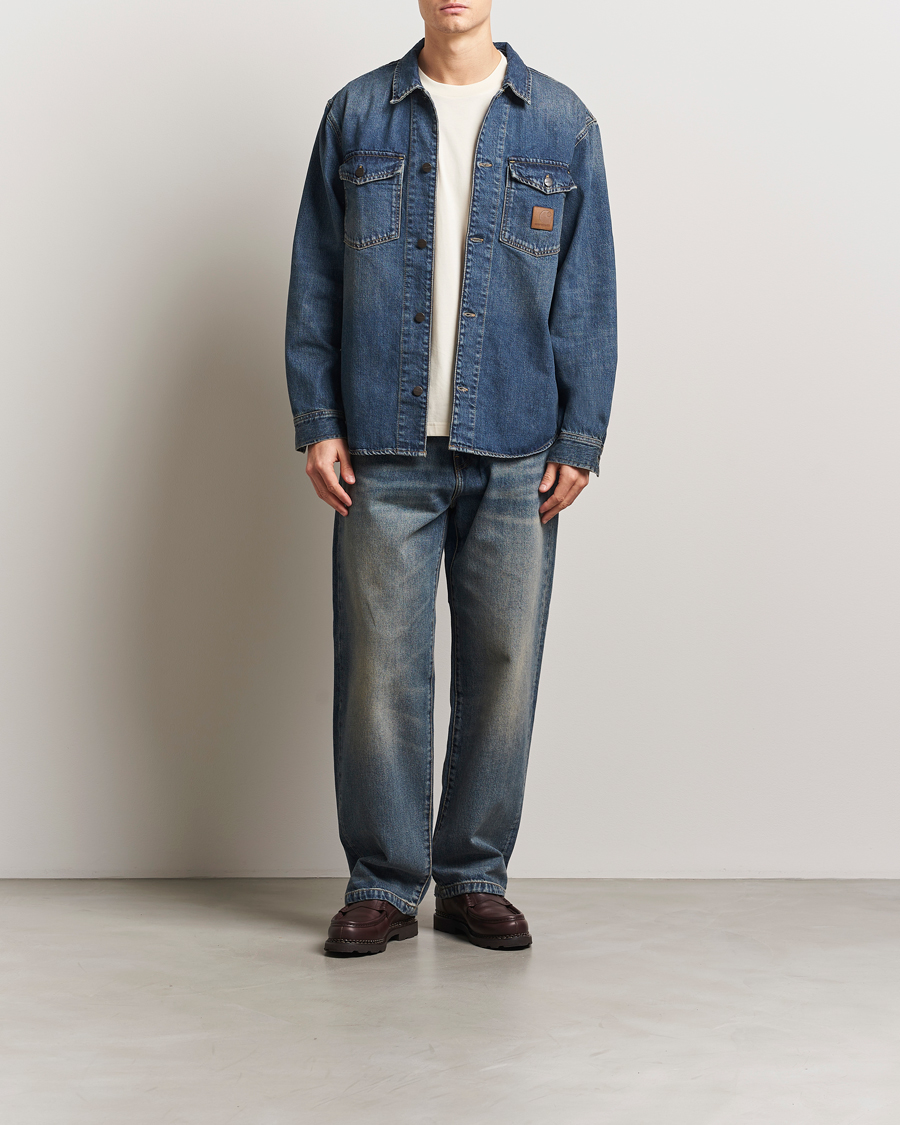 Homme | Chemises | Carhartt WIP | Lincoln Denim Shirt Jacket Blue Worn