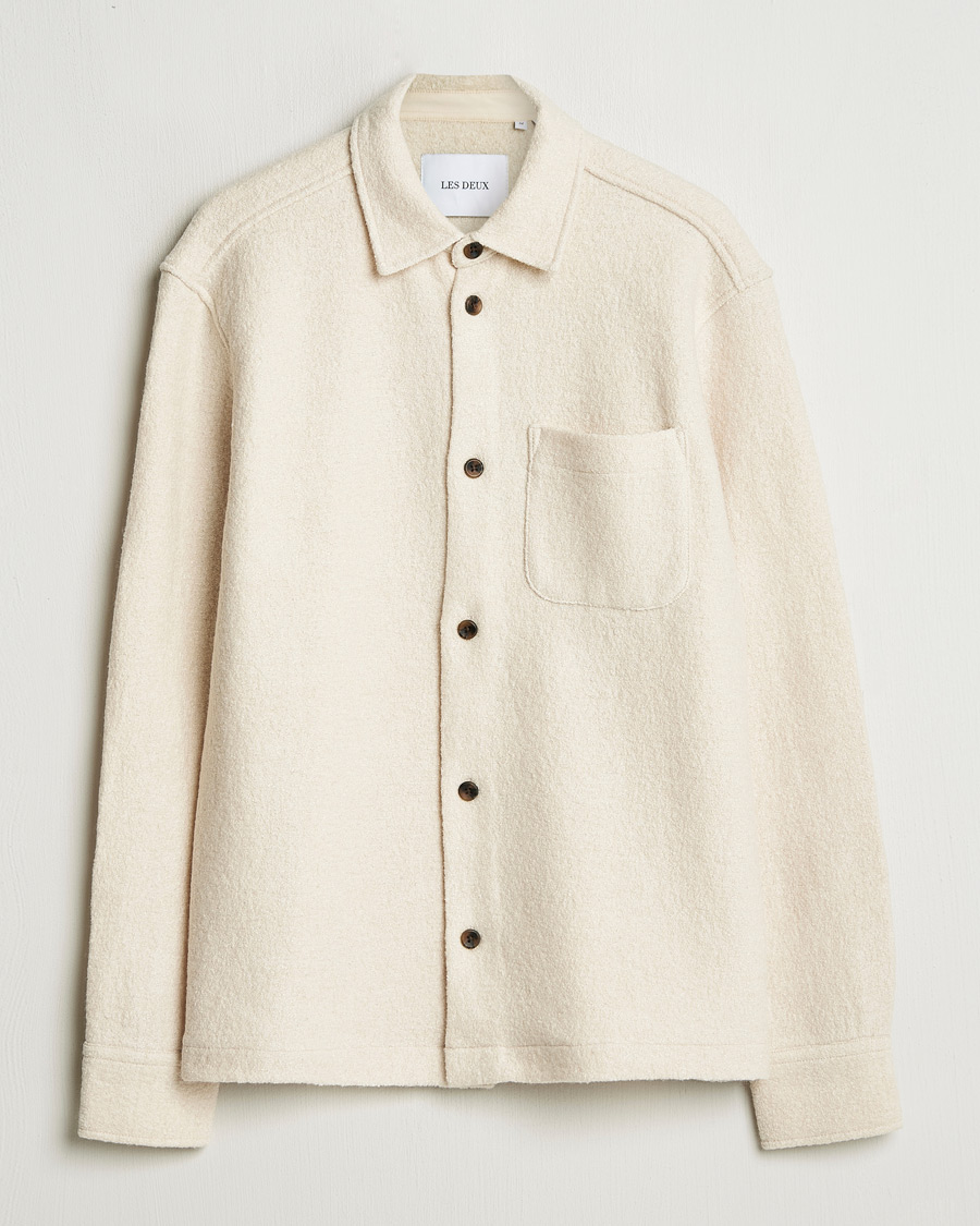 Homme | Chemises | LES DEUX | Kaleb Boucle Overshirt Ivory