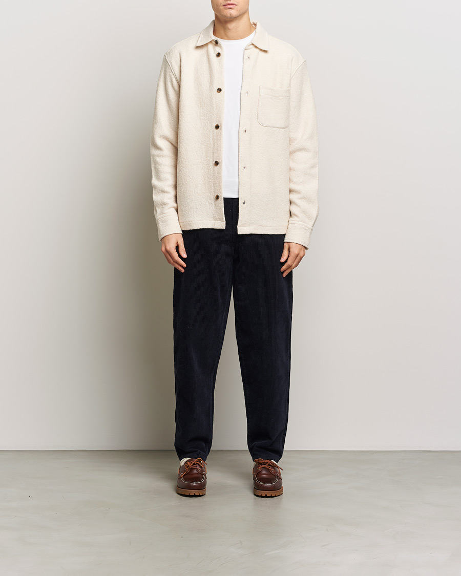 Homme | Chemises | LES DEUX | Kaleb Boucle Overshirt Ivory