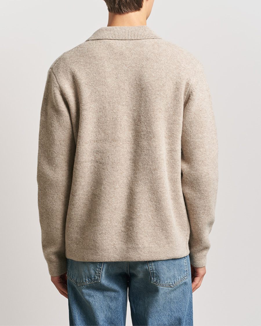 Homme | Chemises | LES DEUX | Fischer Milano Knitted Overshirt Sand Melange