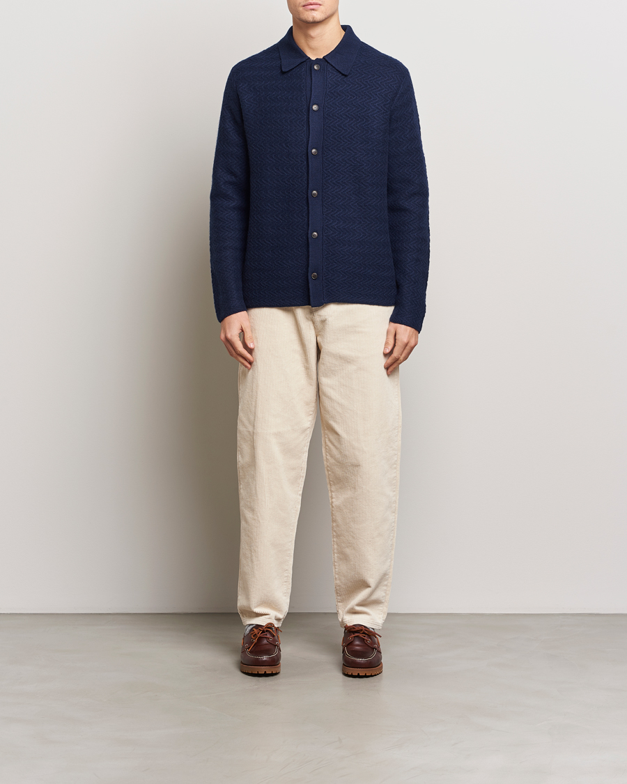 Homme | Pulls Et Tricots | LES DEUX | Finnegan Knit Shirt Cardigan Dark Navy