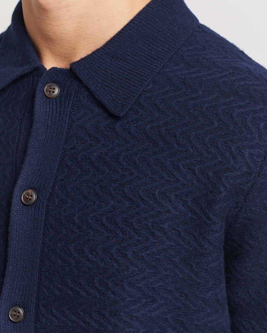 Homme | Pulls Et Tricots | LES DEUX | Finnegan Knit Shirt Cardigan Dark Navy