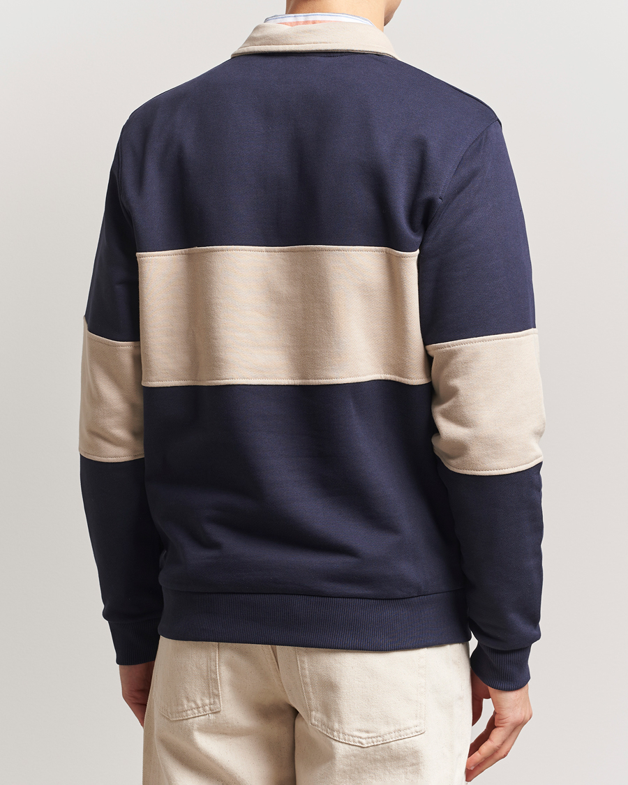 Homme | Pulls Et Tricots | LES DEUX | Cory Zipper Rugby Sweatshirt Dark Navy/Ivory