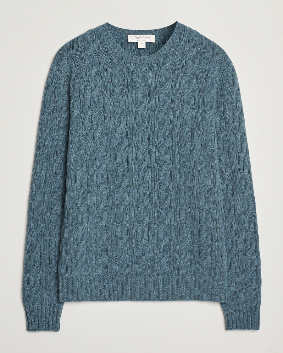 Homme | Pulls Et Tricots | Ralph Lauren Purple Label | Cashmere Cable Sweater Blue Melange