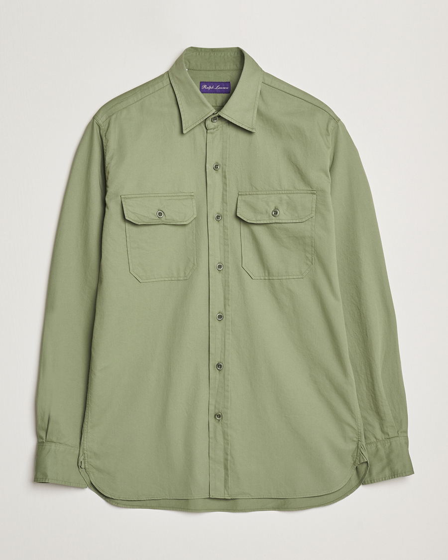 Homme | Chemises | Ralph Lauren Purple Label | Chino Twill Overshirt Dark Ivy
