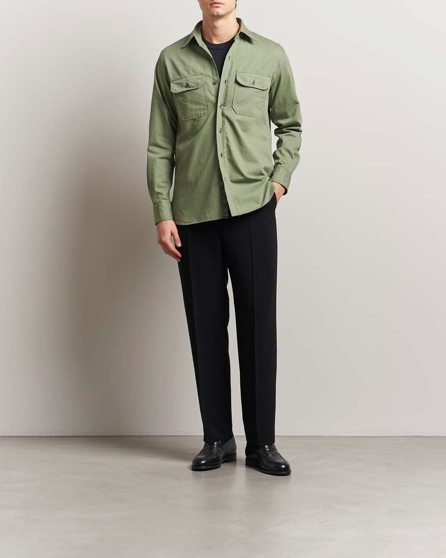 Homme | Chemises | Ralph Lauren Purple Label | Chino Twill Overshirt Dark Ivy