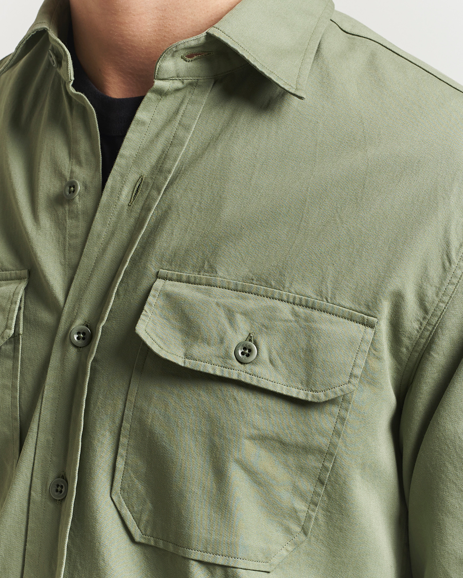 Homme | Chemises | Ralph Lauren Purple Label | Chino Twill Overshirt Dark Ivy