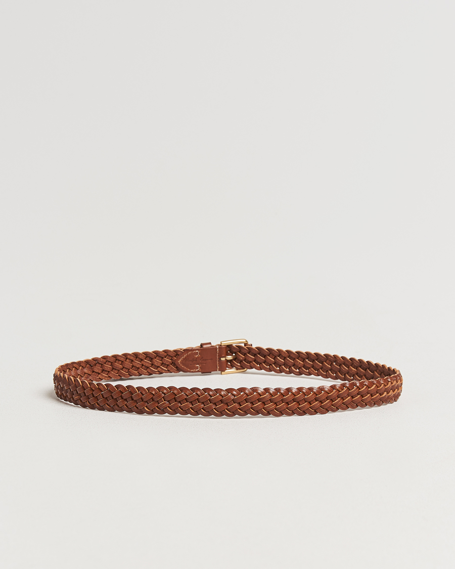 Homme | Ralph Lauren Purple Label Braided Belt Brown Calf | Ralph Lauren Purple Label | Braided Belt Brown Calf