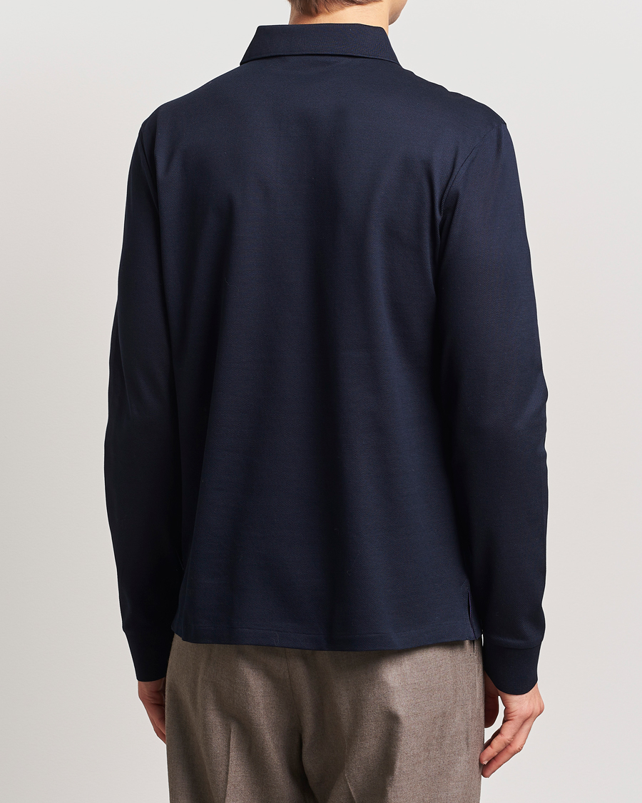 Homme | Pulls Et Tricots | Ralph Lauren Purple Label | Mercerized Cotton Long Sleeve Polo Chairman Navy