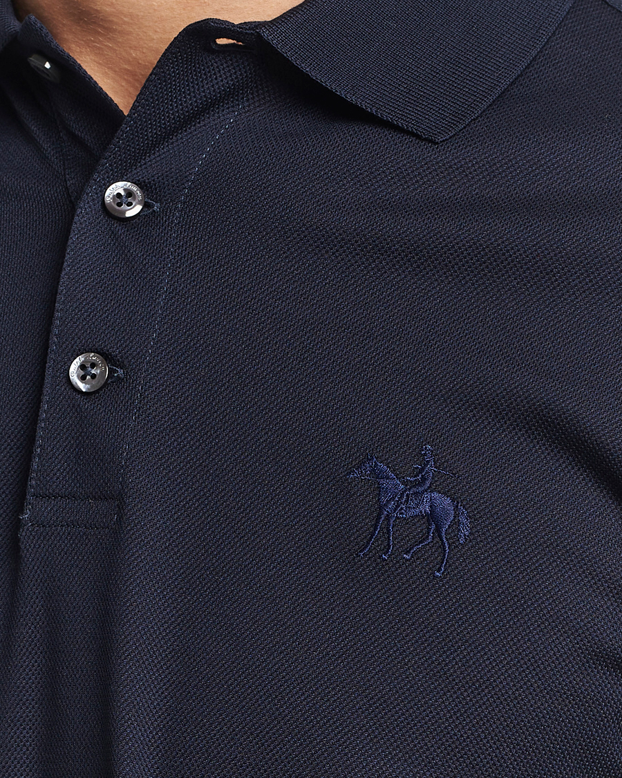 Homme | Pulls Et Tricots | Ralph Lauren Purple Label | Mercerized Cotton Long Sleeve Polo Chairman Navy