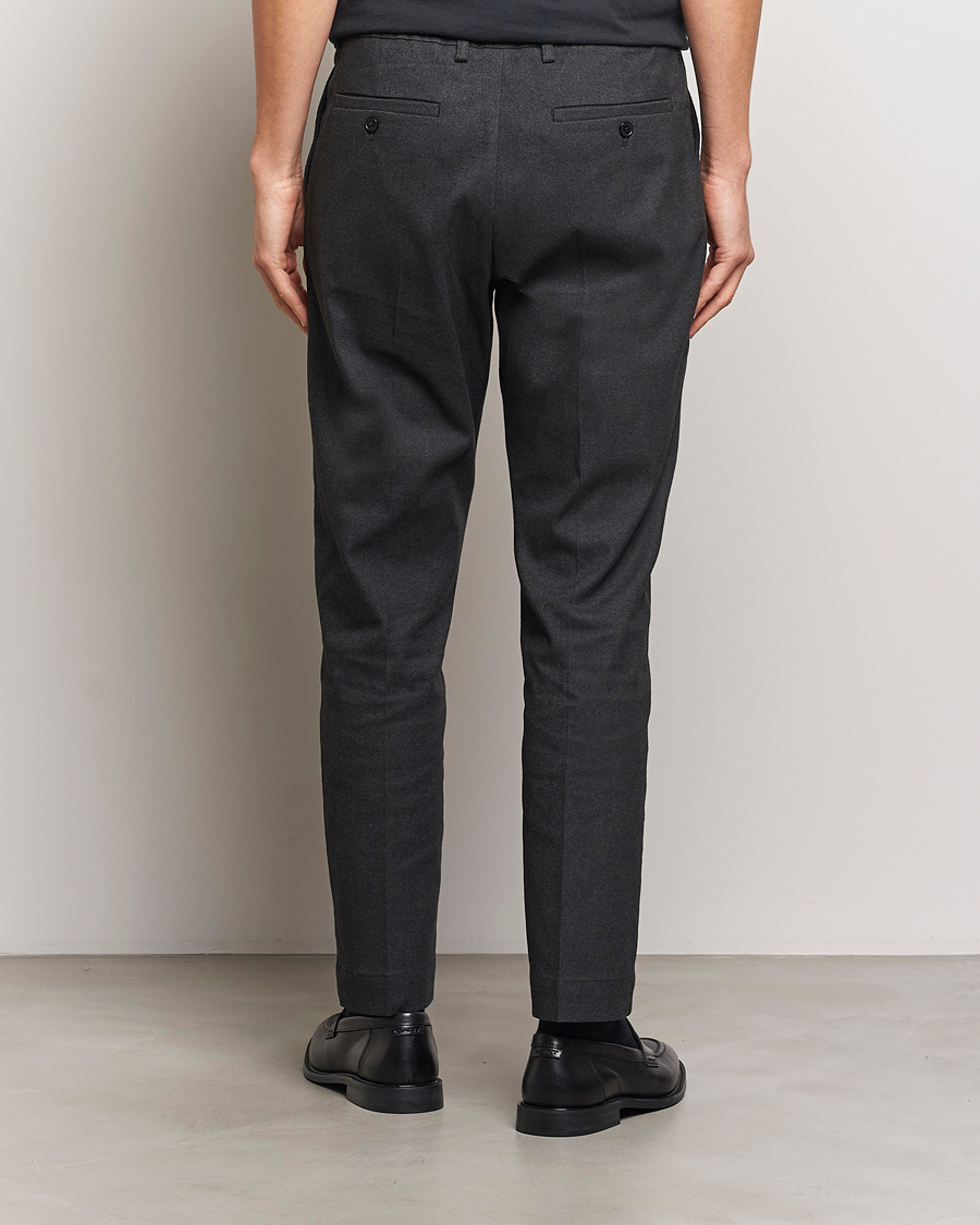 Homme | Pantalons | NN07 | Billie Brushed Drawstring Trousers Black Melange