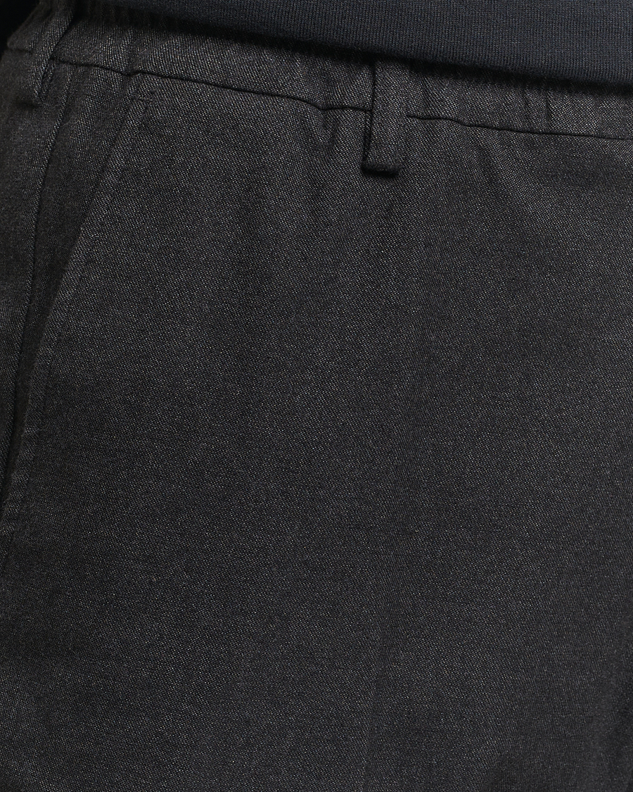 Homme | Pantalons | NN07 | Billie Brushed Drawstring Trousers Black Melange