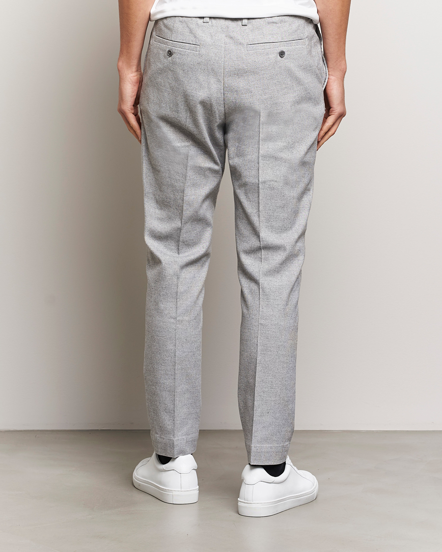 Homme | Pantalons | NN07 | Billie Brushed Drawstring Trousers Light Grey Melange