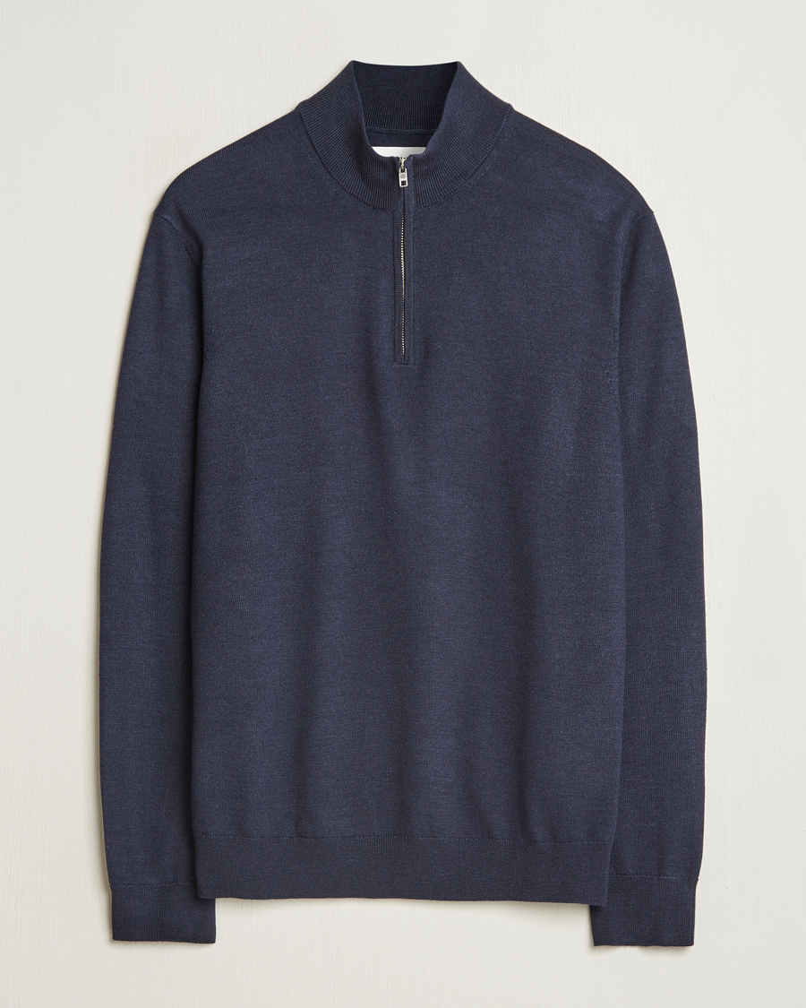 Homme | Pulls Et Tricots | NN07 | Sergio Merino Knitted Half Zip Navy Melange