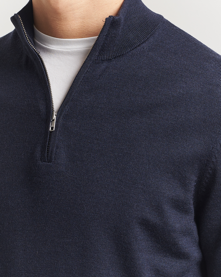 Homme | Pulls Et Tricots | NN07 | Sergio Merino Knitted Half Zip Navy Melange