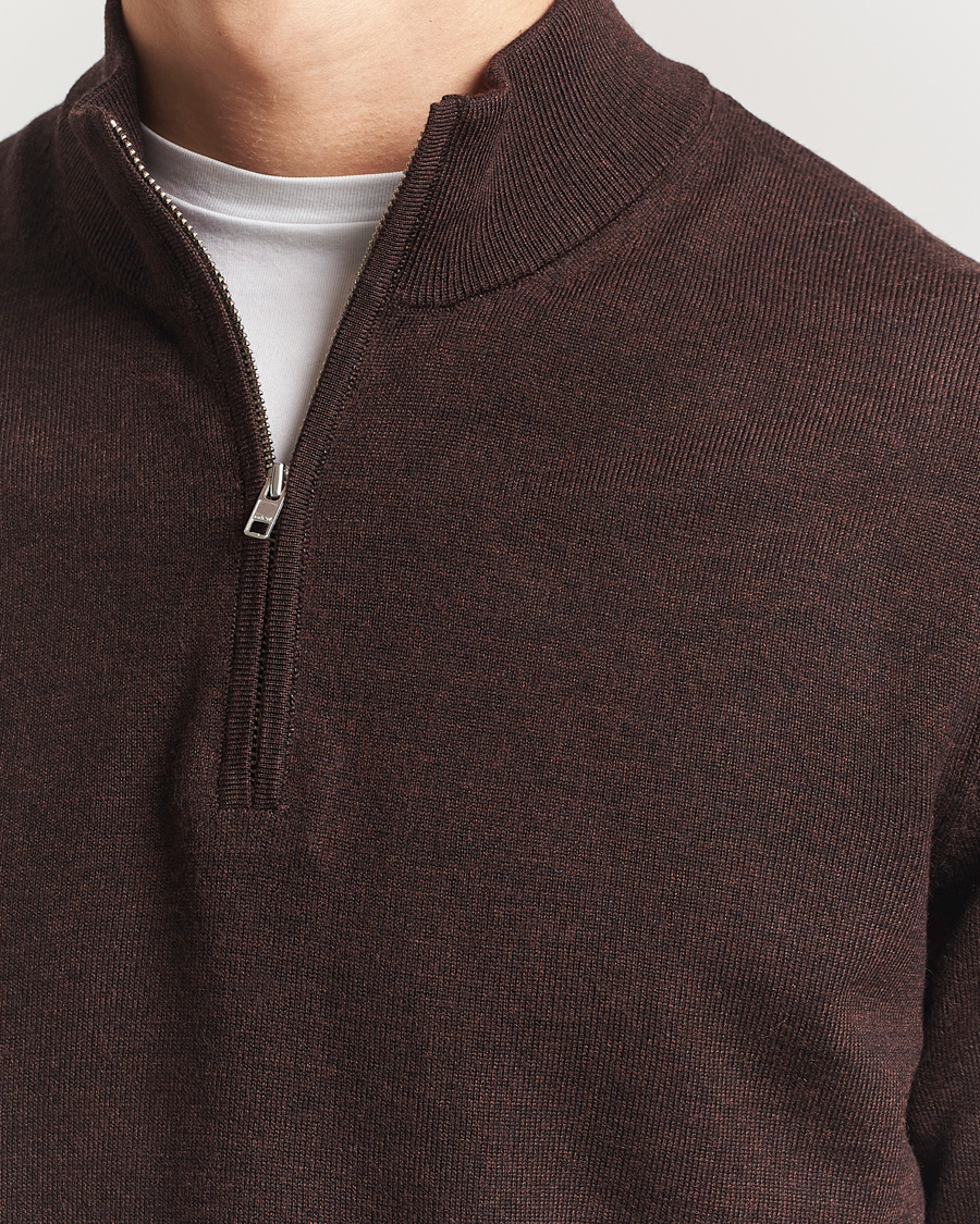Homme | Pulls Et Tricots | NN07 | Sergio Merino Knitted Half Zip Brown Melange
