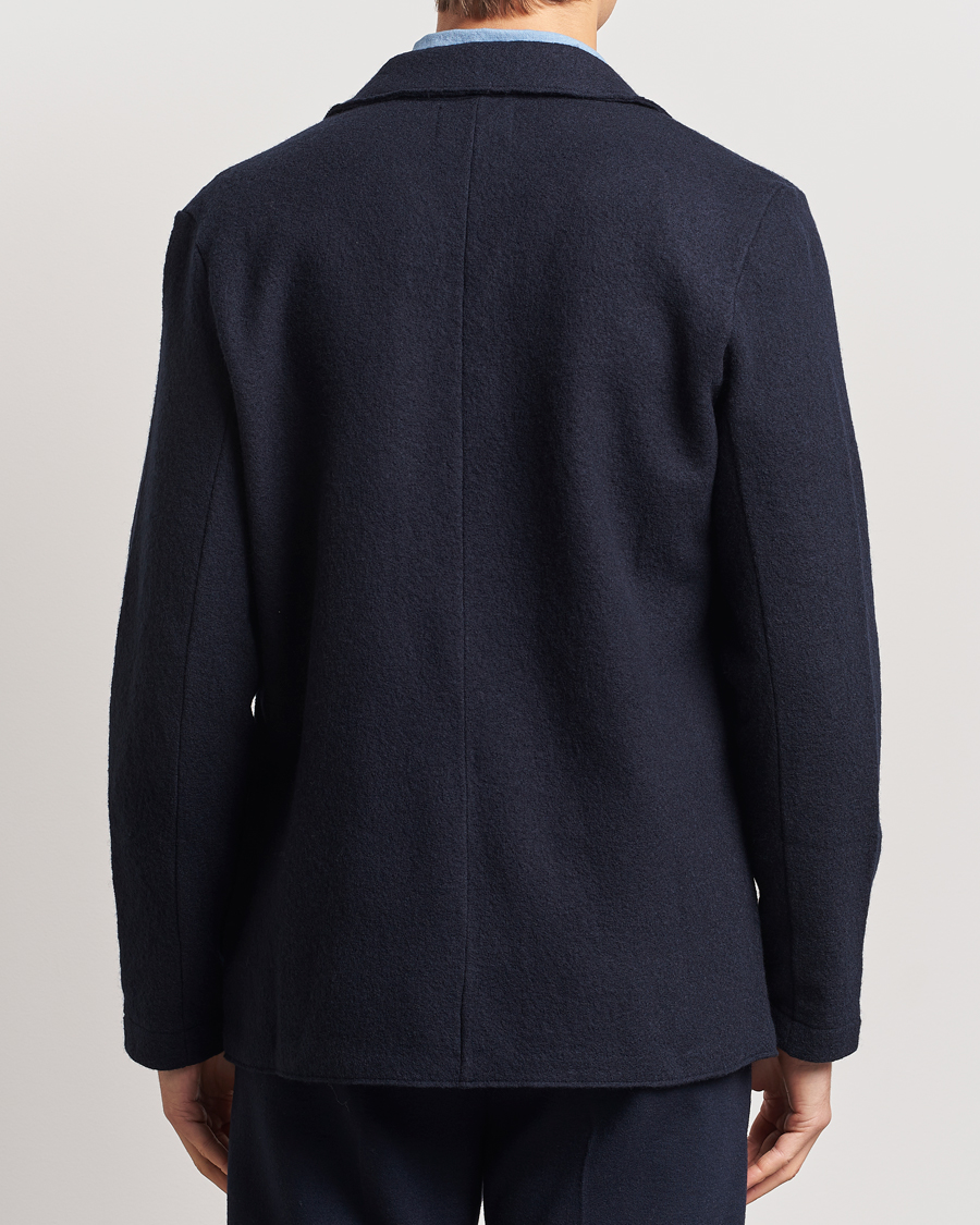 Homme | Blazers | NN07 | Boiled Wool Knitted Blazer Navy Blue