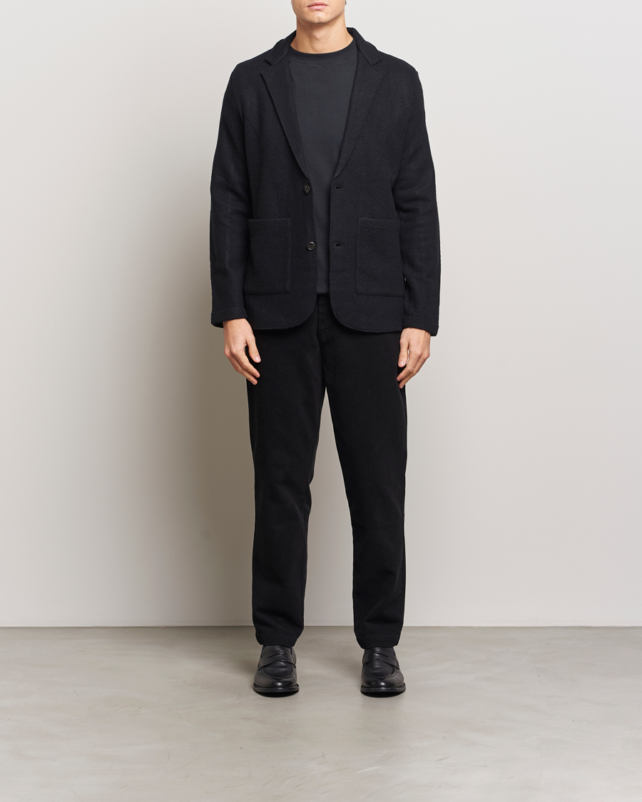 Homme | Blazers | NN07 | Boiled Wool Knitted Blazer Black