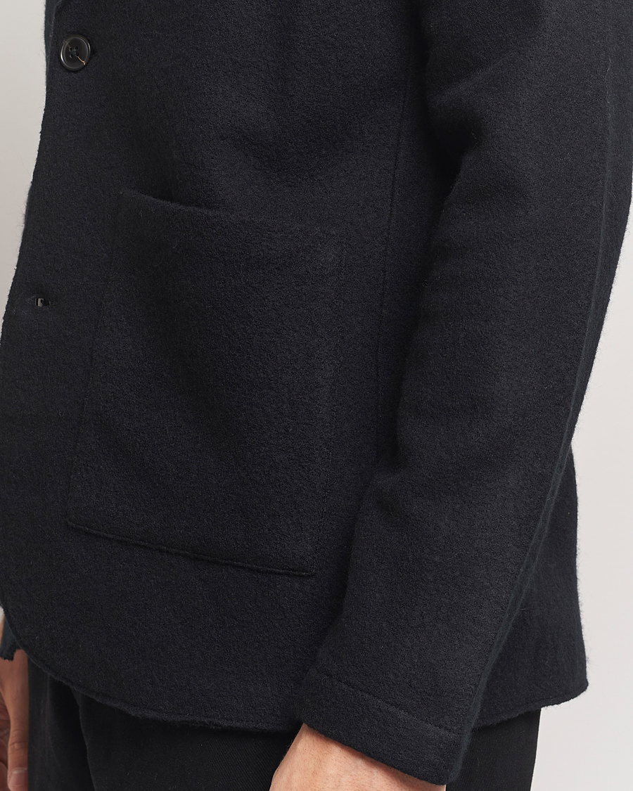 Homme | Blazers | NN07 | Boiled Wool Knitted Blazer Black