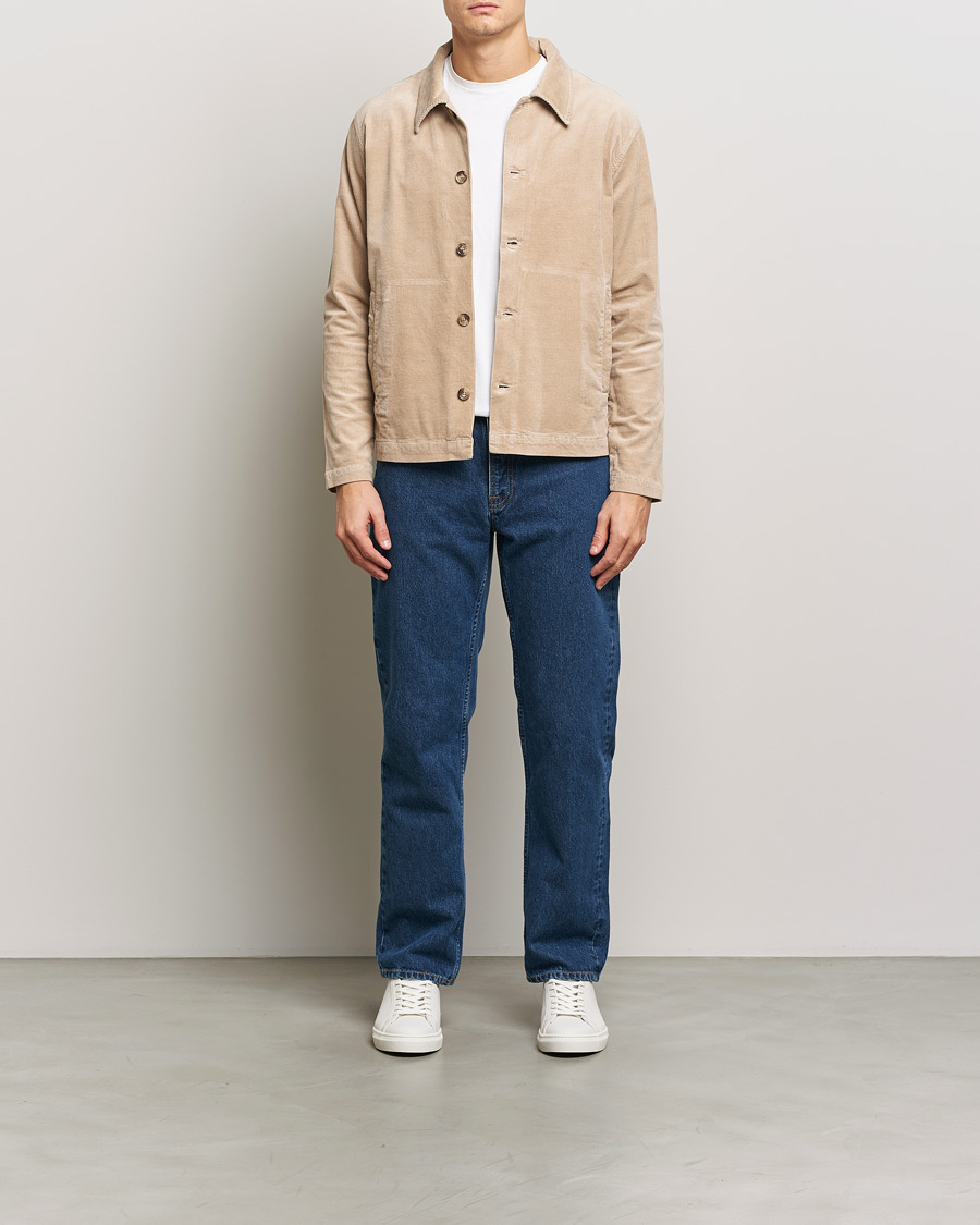 Homme | Chemises | NN07 | Zander Corduroy Overshirt White Peppar