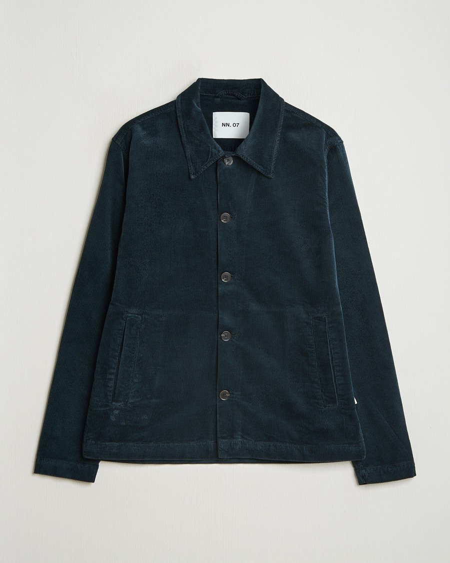 Homme | Chemises | NN07 | Zander Corduroy Overshirt Navy Blue