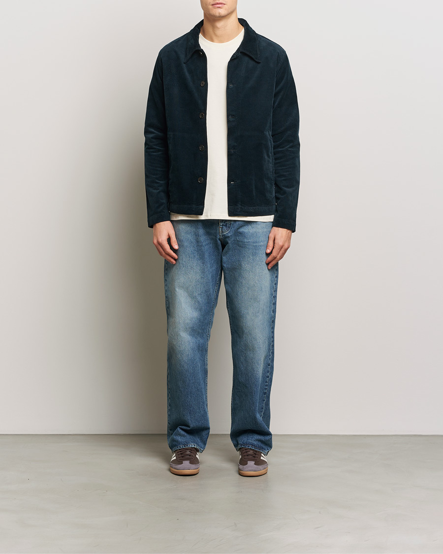 Homme | Chemises | NN07 | Zander Corduroy Overshirt Navy Blue