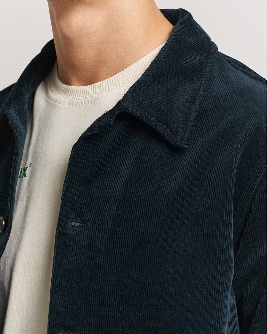 Homme | Chemises | NN07 | Zander Corduroy Overshirt Navy Blue