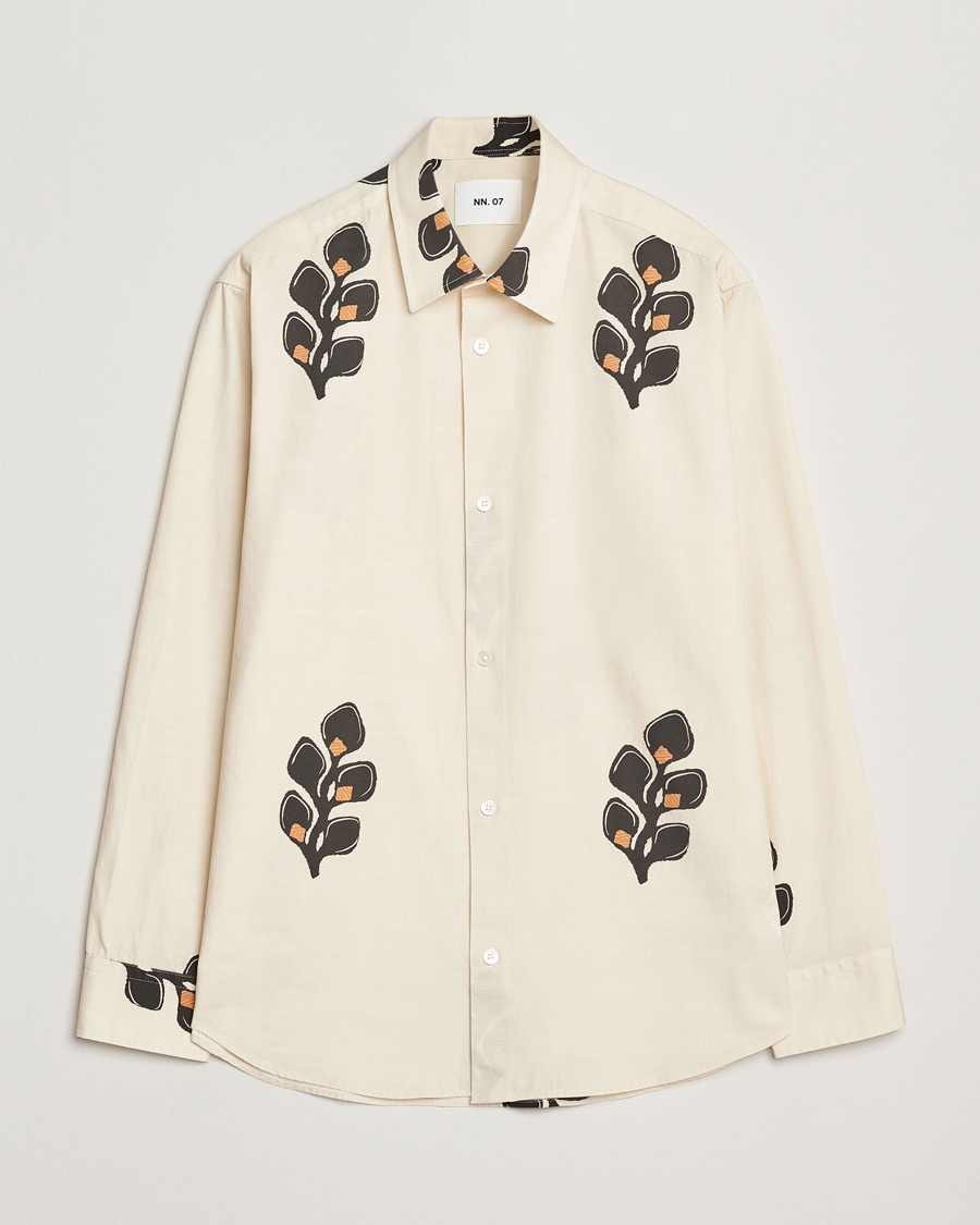 Homme | Chemises | NN07 | Freddy Printed Cotton/Lyocell Shirt Ivory