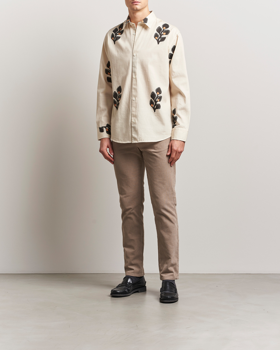 Homme | Chemises | NN07 | Freddy Printed Cotton/Lyocell Shirt Ivory