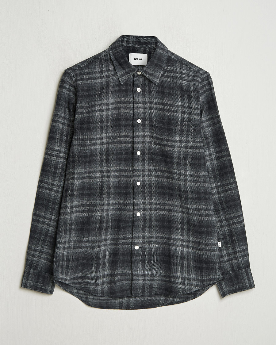 Homme | Chemises | NN07 | Arne Brushed Cotton Checked Shirt Grey/Black