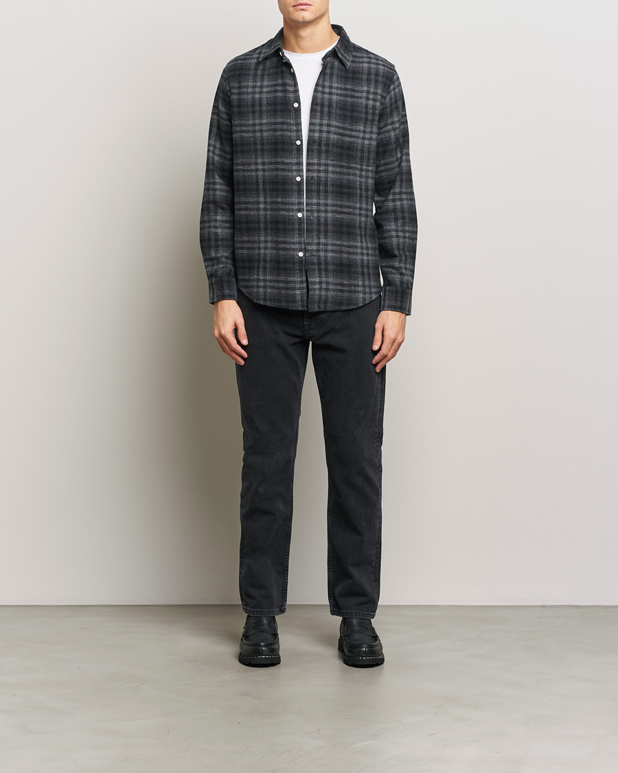 Homme | Chemises | NN07 | Arne Brushed Cotton Checked Shirt Grey/Black