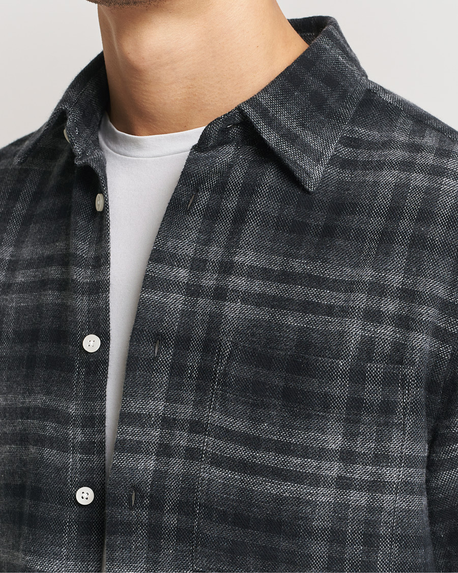 Homme | Chemises | NN07 | Arne Brushed Cotton Checked Shirt Grey/Black